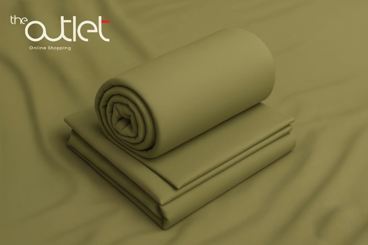Wash & Wear Unstitched Fabric (Olive Green)