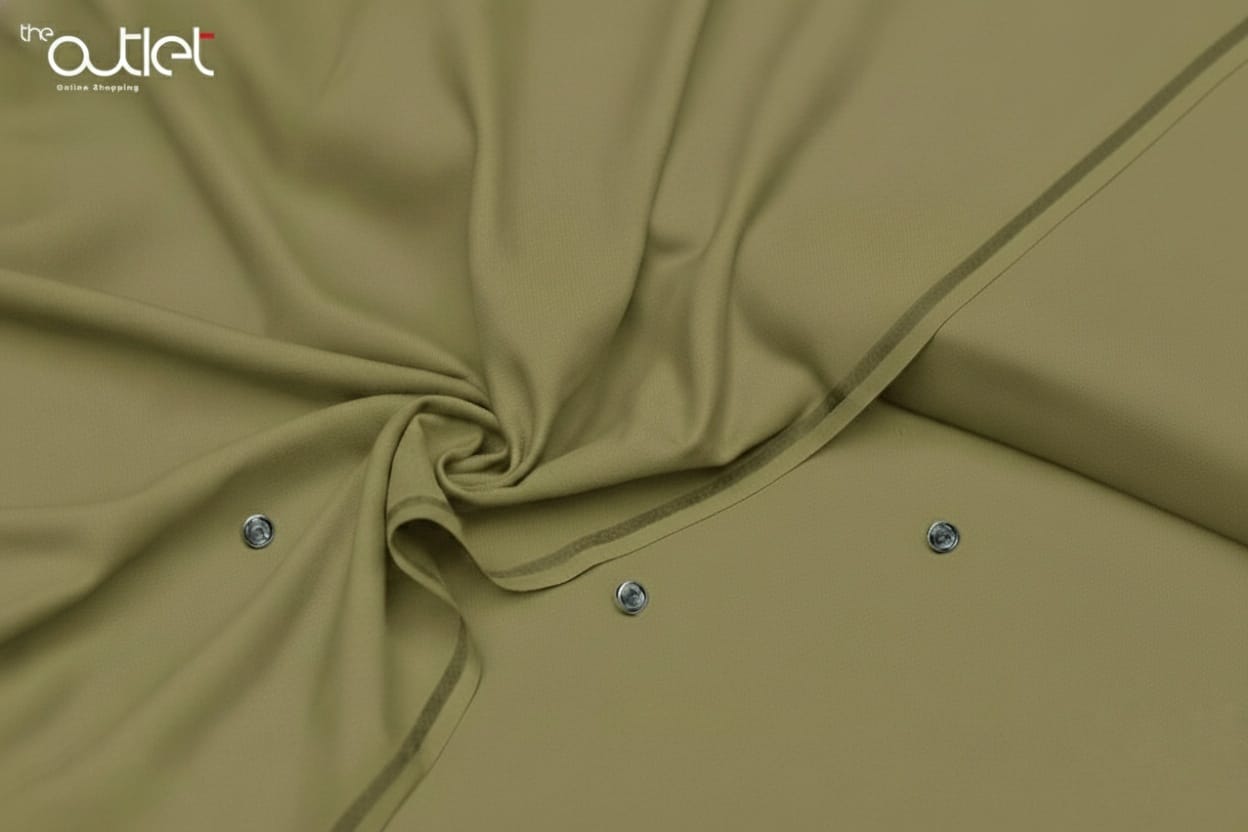 Wash & Wear Unstitched Fabric - Olive Green
